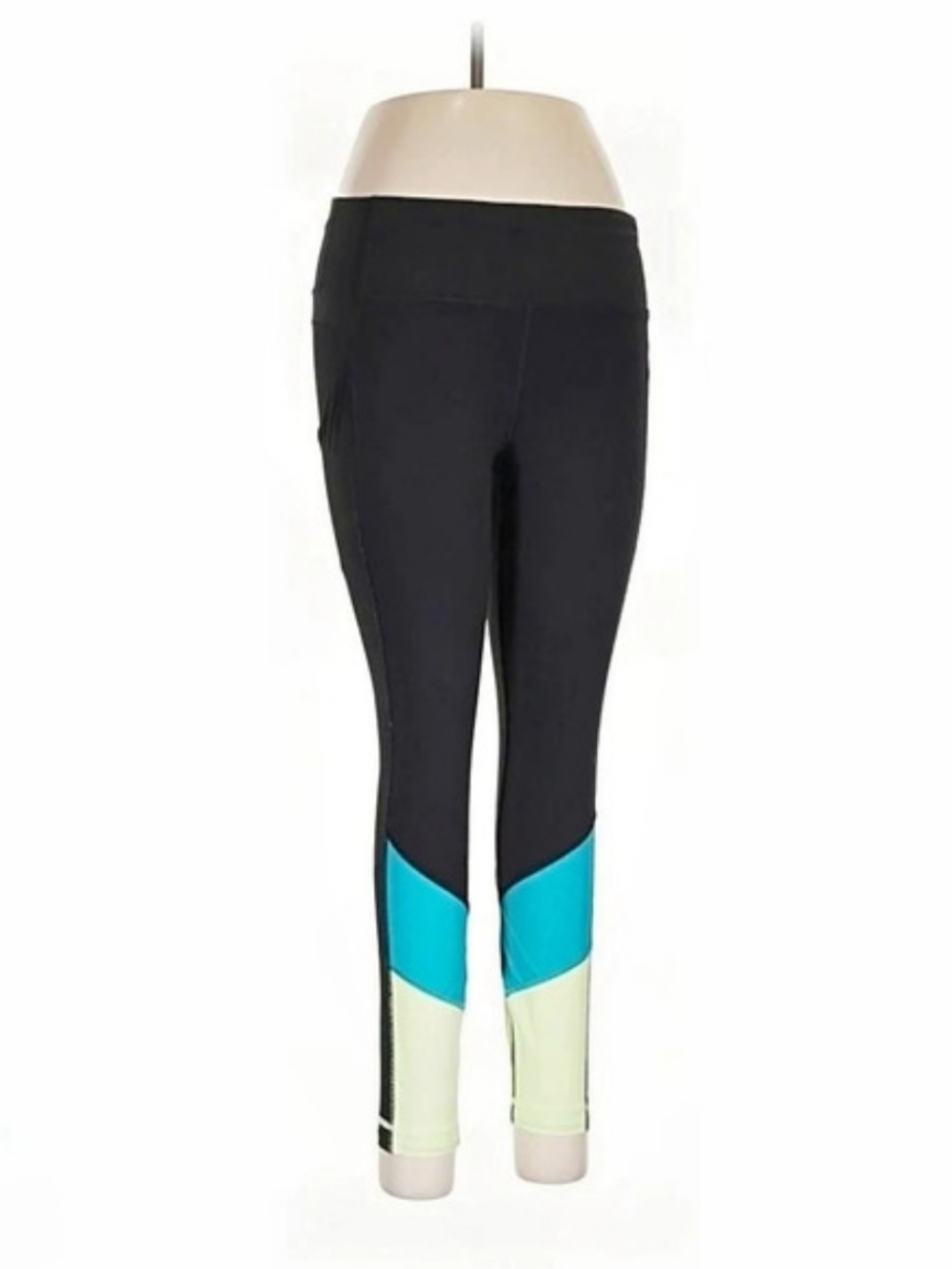lululemon Color Block Leggings in Black & Blue Size 6 Like New